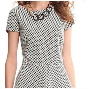Banana Republic Black & White Peplum Top Size 6